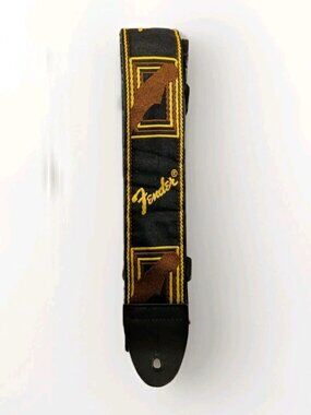 Fender 2" Monogrammed Jacquard , Black/Yellow/And Brown Classic Guitar Strap